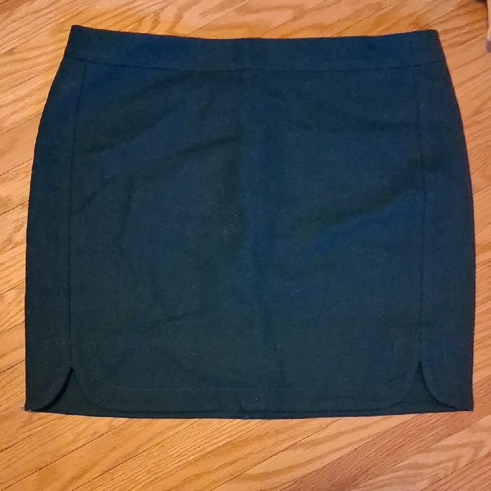 Forest Green Wool Mini Skirt